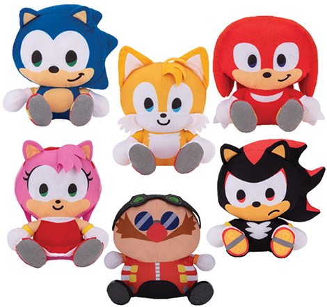 SD Sonic Big Head Amy Shadow  Tails Plush Baby Knuckles Sonic The Hedgehog